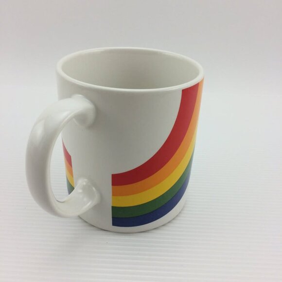 Vintage FTDA Rainbow Coffee Tea Mug Cup Made in Korea LGBTQ Pride - Picture 2 of 9